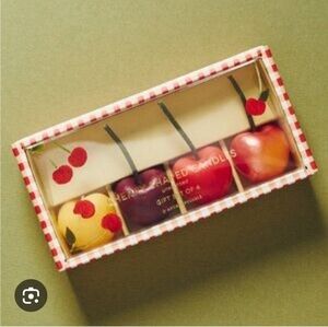 Anthropologie Cherry Candles Box Set Of 4